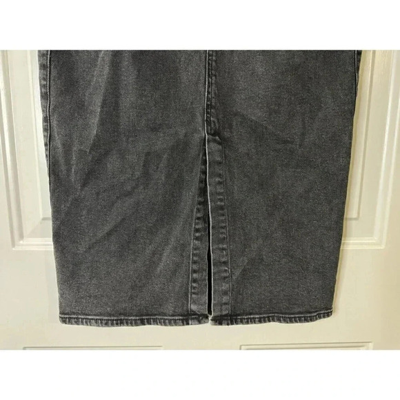 HOLLISTER Womens Black Dark Wash Crossover Skirt Front Slit Size 27 y2k 90' Boho - Picture 5 of 8